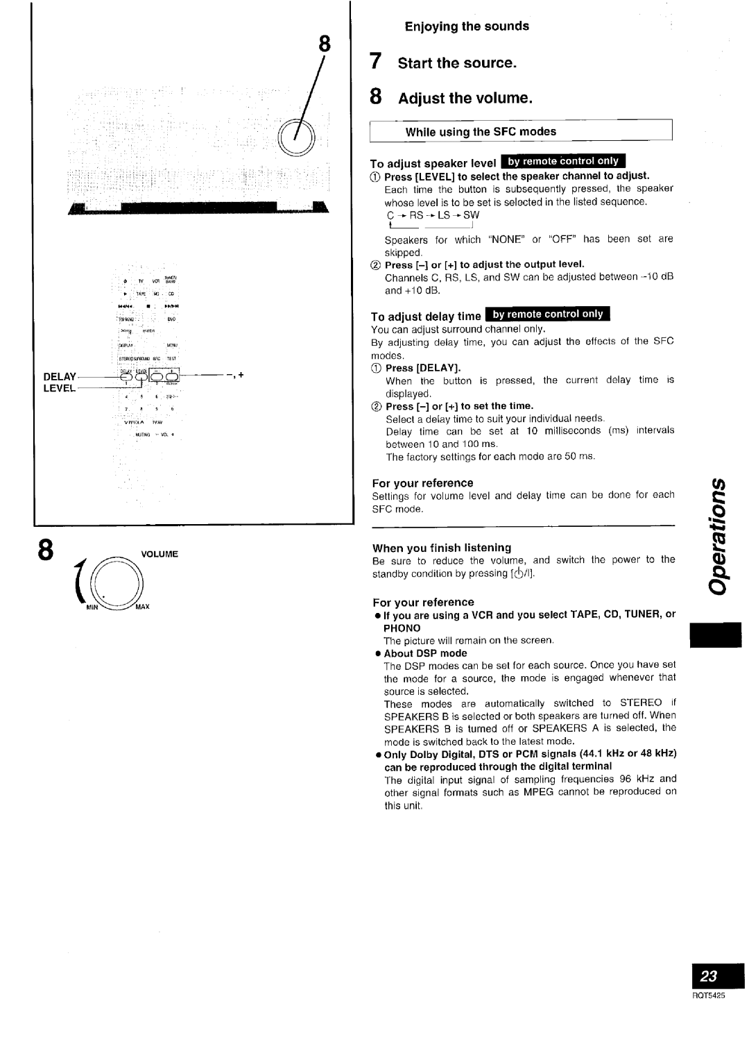 Panasonic SA-DX940 manual 