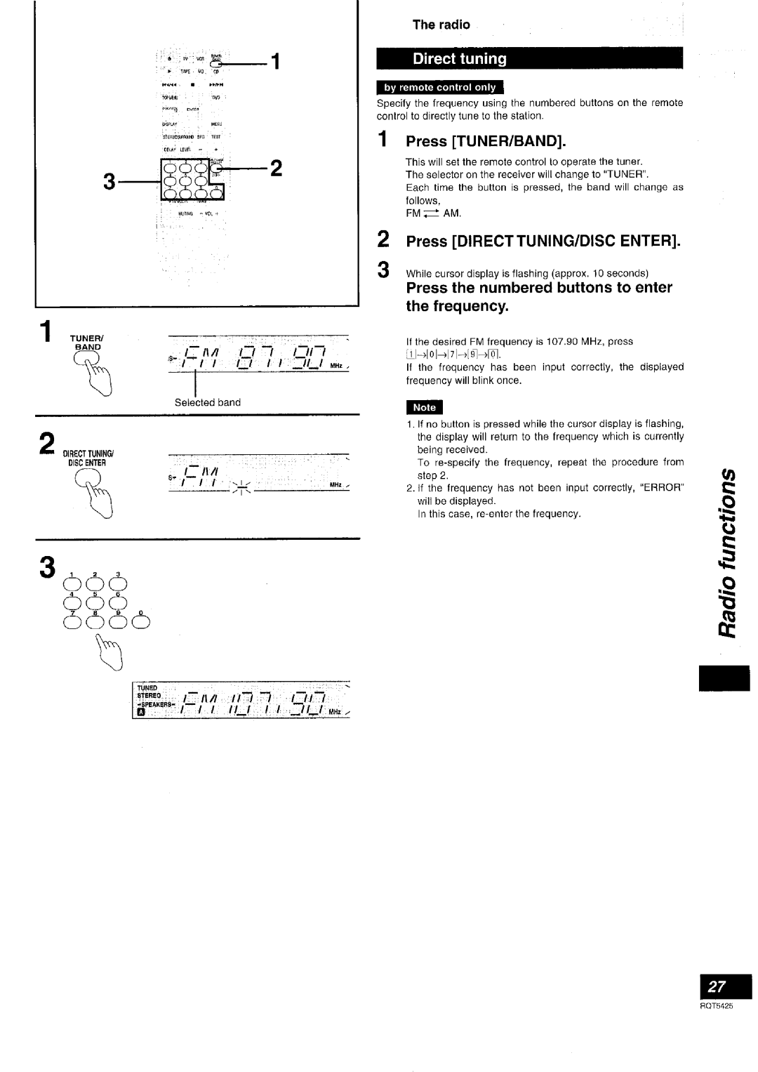 Panasonic SA-DX940 manual 