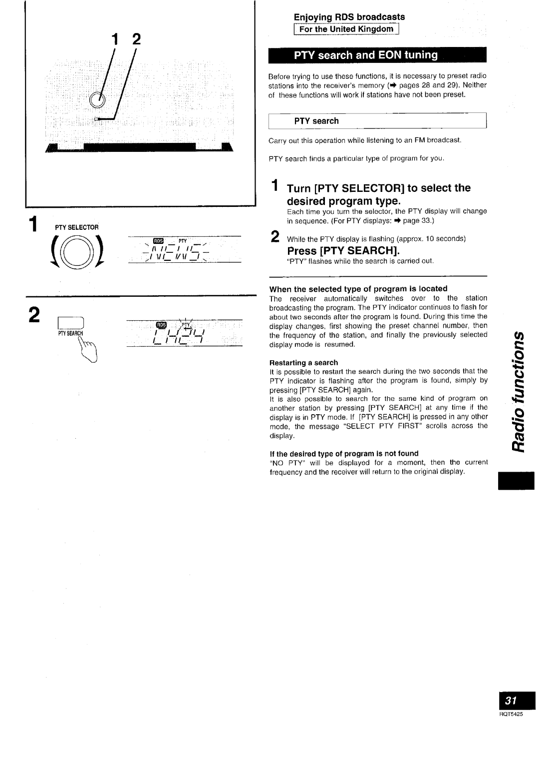 Panasonic SA-DX940 manual 