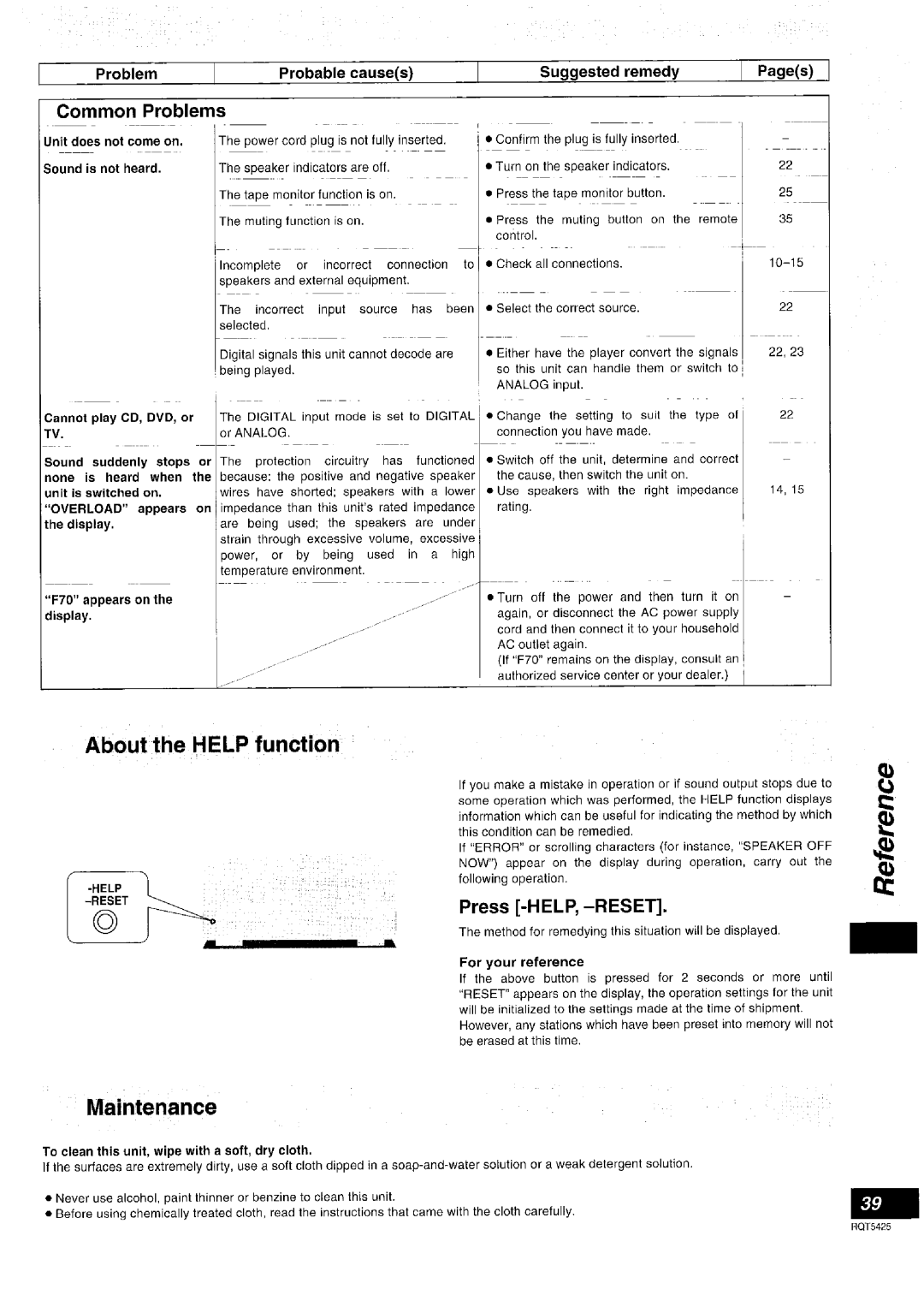 Panasonic SA-DX940 manual 