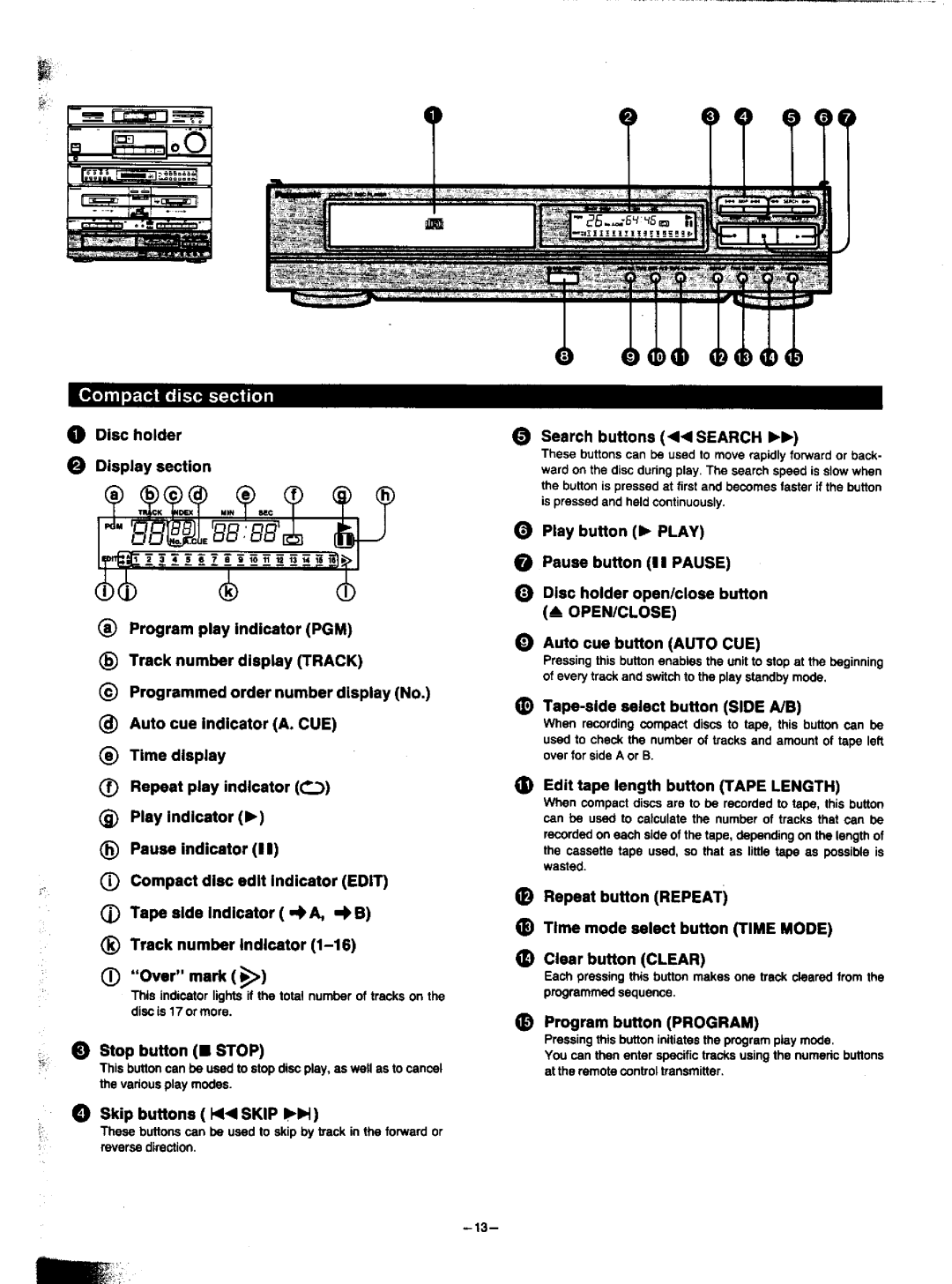 Panasonic SA-HD52 manual 