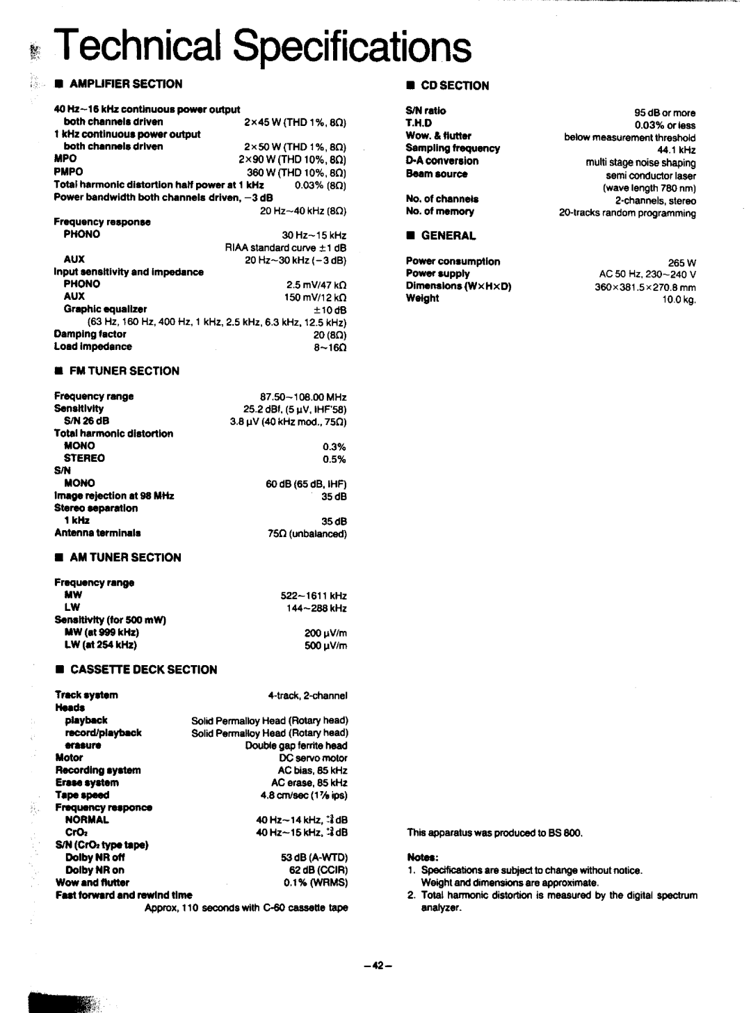 Panasonic SA-HD52 manual 