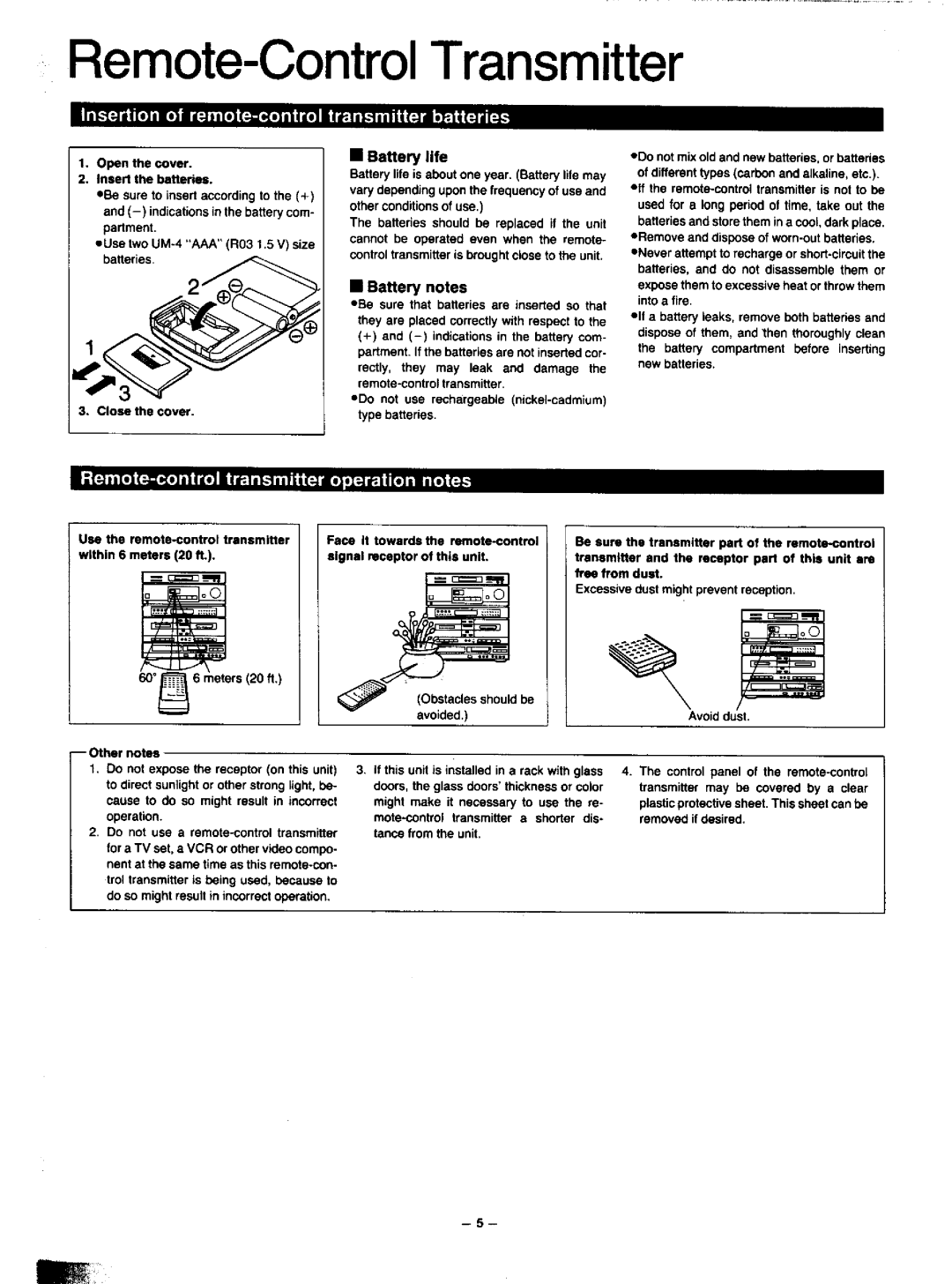 Panasonic SA-HD52 manual 