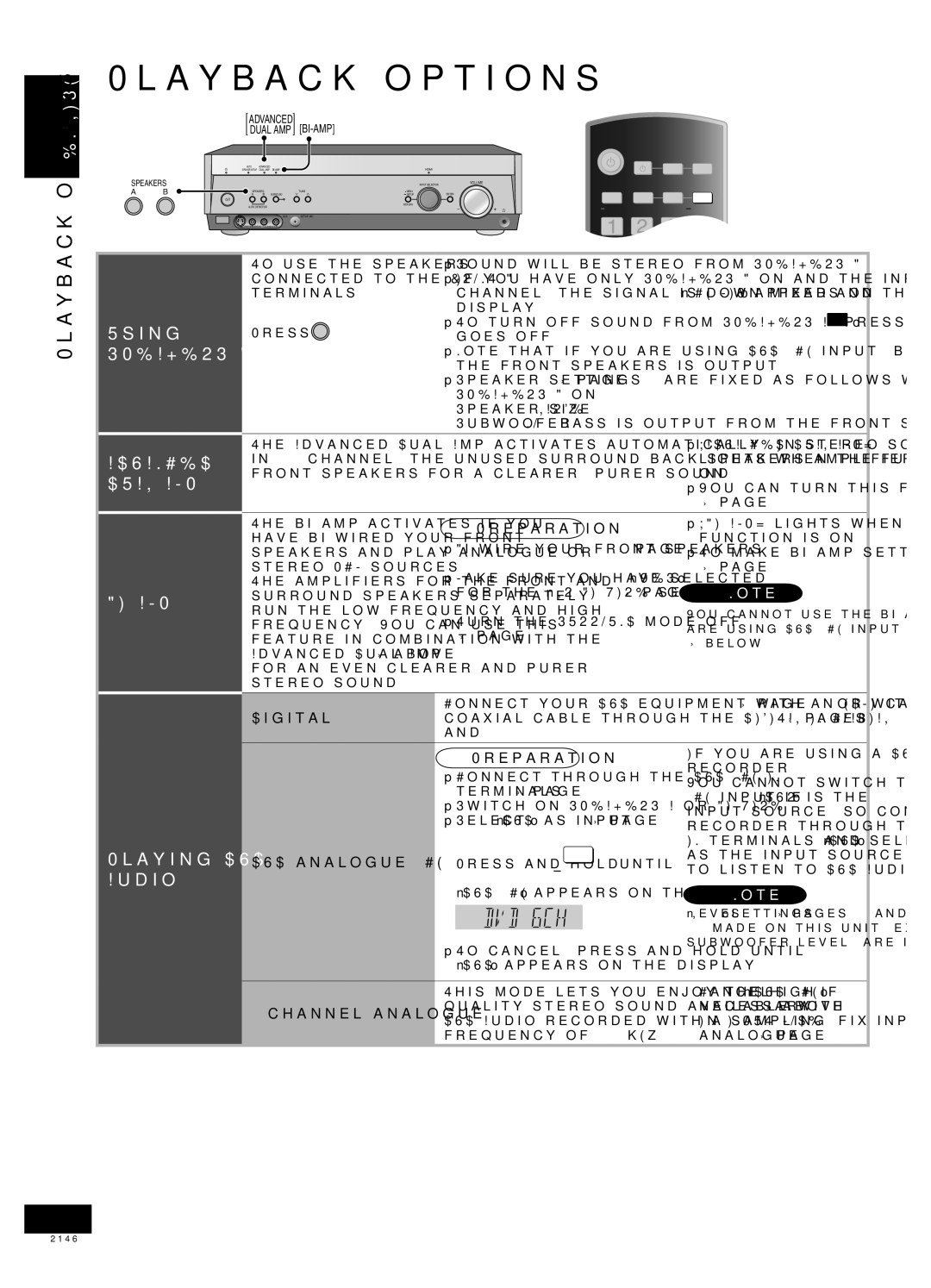 Panasonic SA-XR58 manual Playback options English, Using 