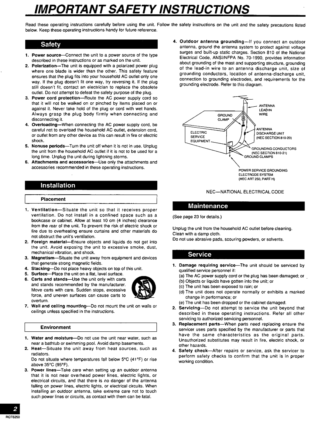 Panasonic SAHE200S, SA-HE200 manual 