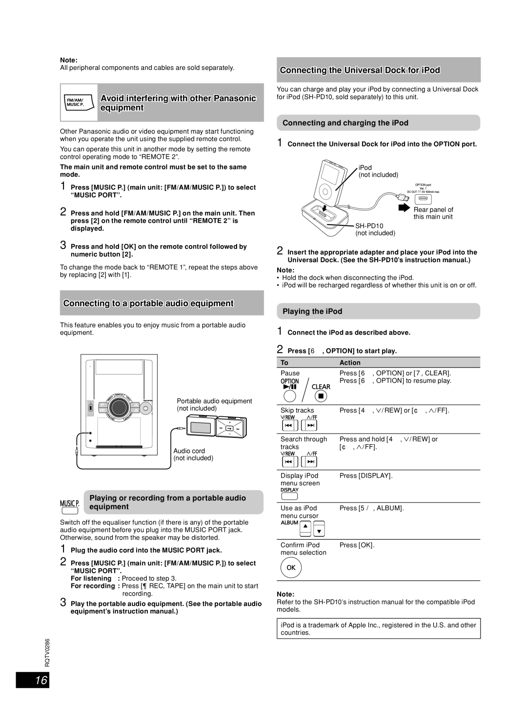 Panasonic SB-WAK770, SA-AK770, SB-AK770, SC-AK770 Using other equipment, Avoid interfering with other Panasonic equipment 