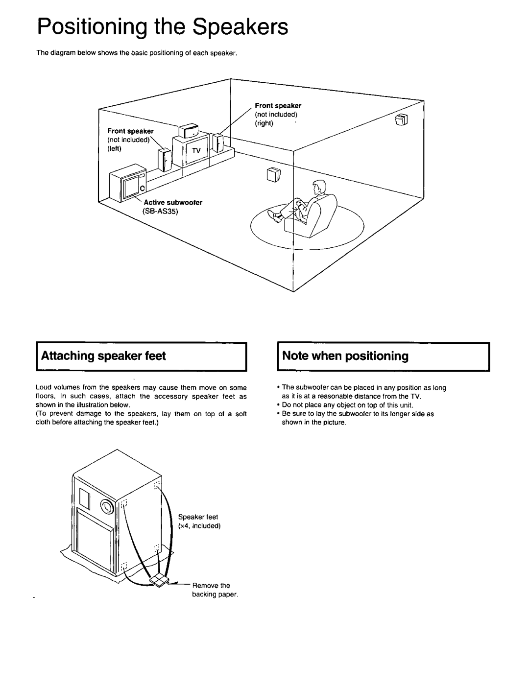 Panasonic SBAS35 manual 