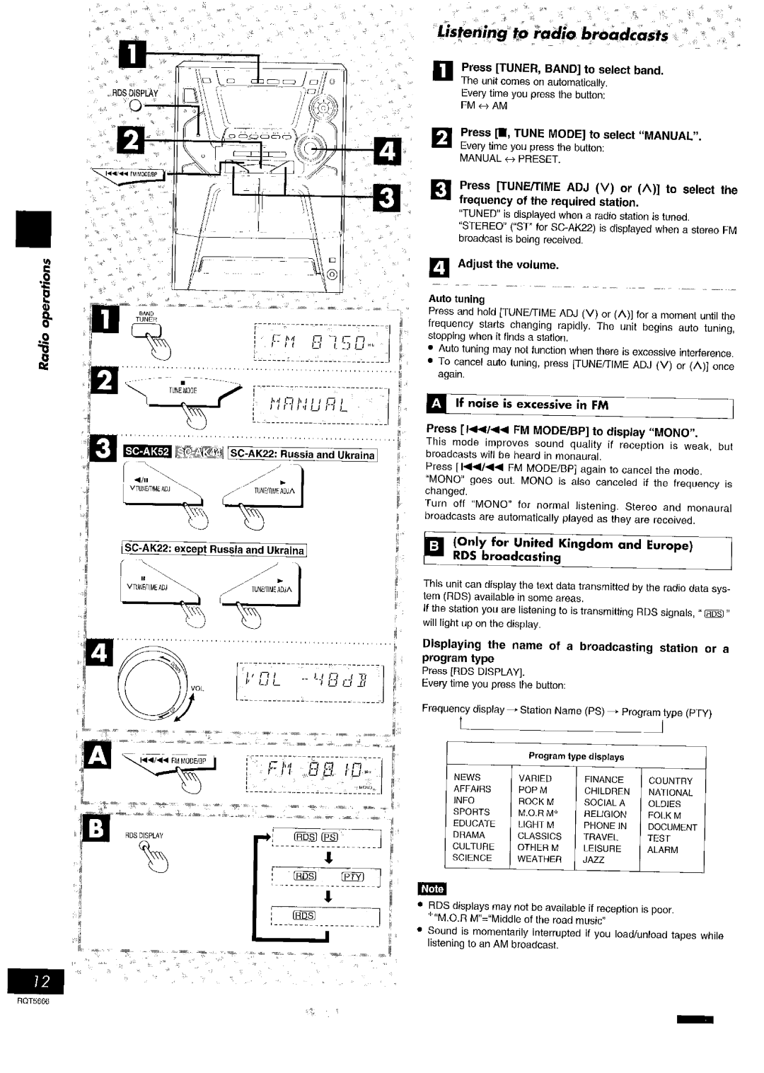 Panasonic SC- AK42, SC- AK54 manual 