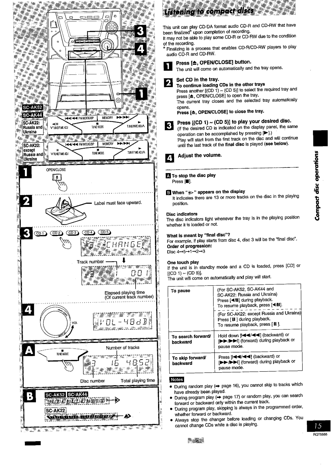 Panasonic SC- AK54, SC- AK42 manual 