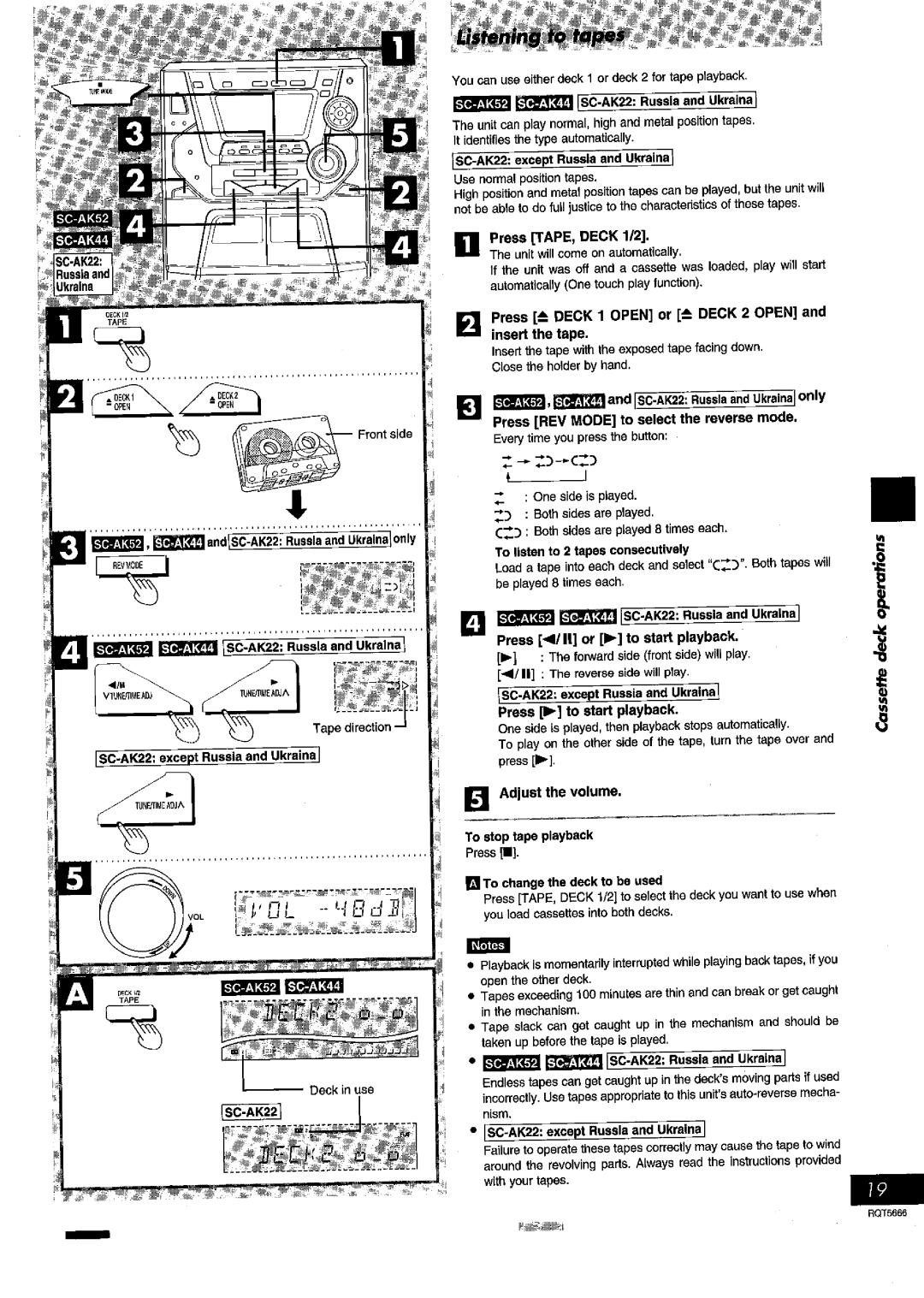 Panasonic SC- AK54, SC- AK42 manual 