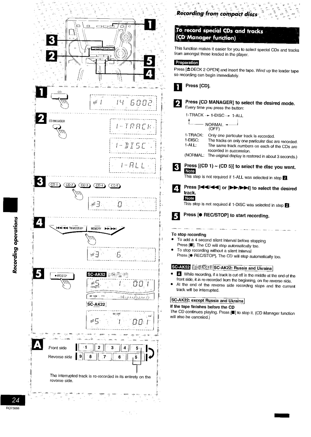 Panasonic SC- AK42, SC- AK54 manual 