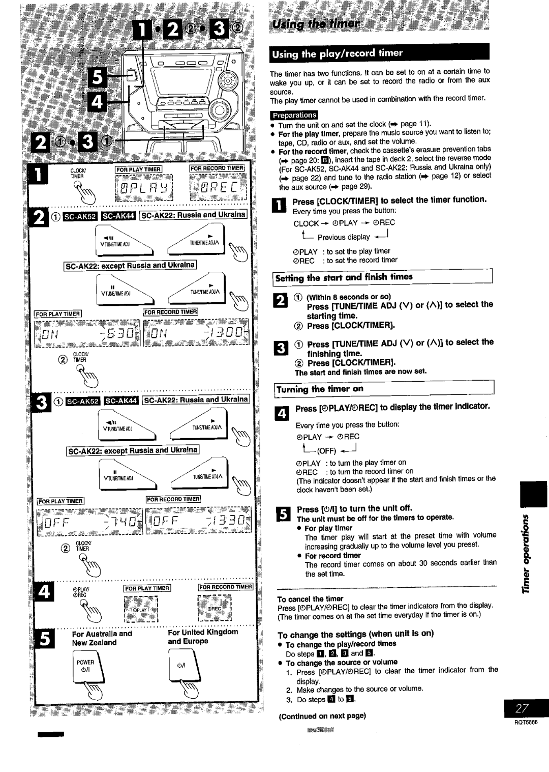 Panasonic SC- AK54, SC- AK42 manual 