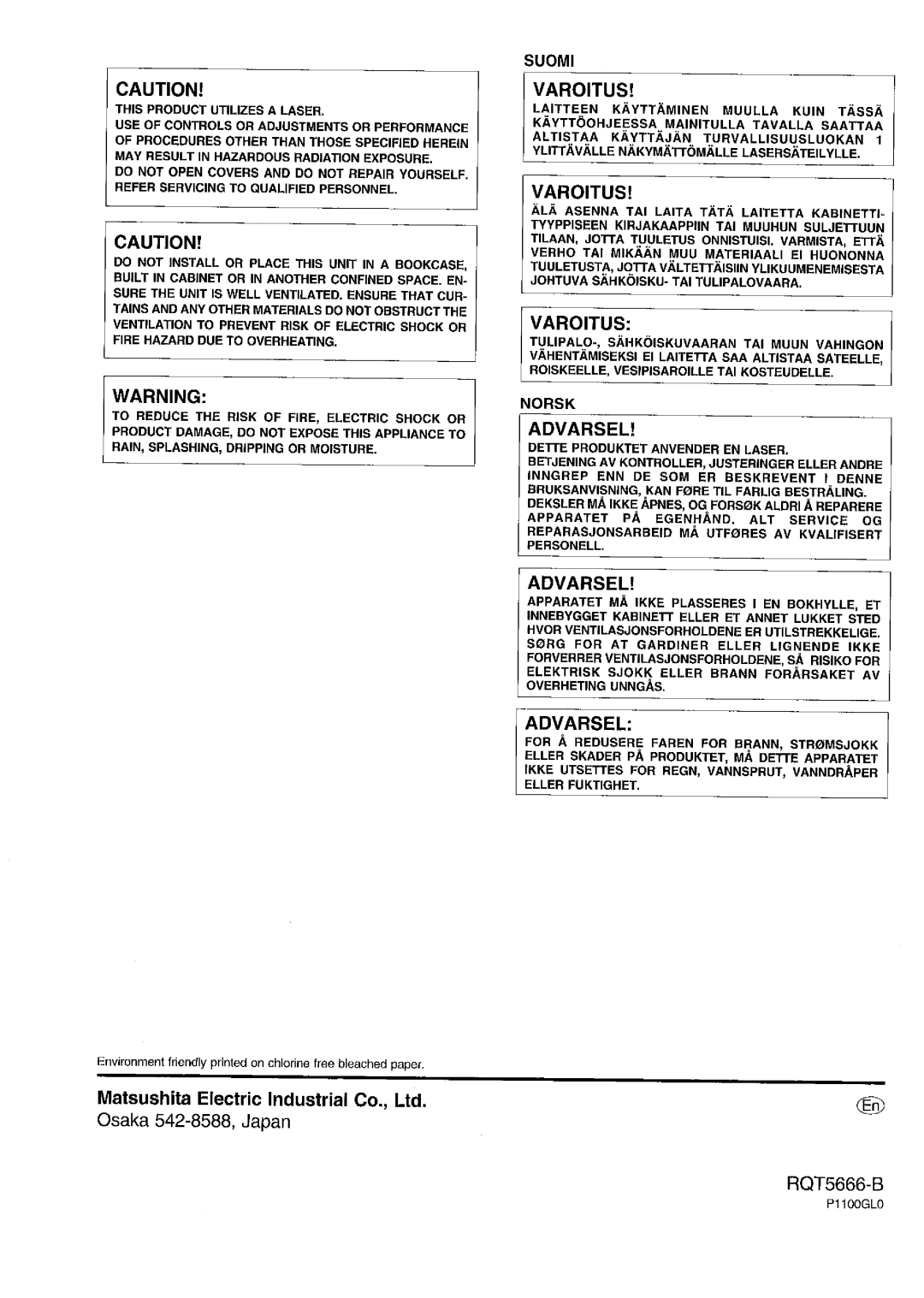 Panasonic SC- AK42, SC- AK54 manual 