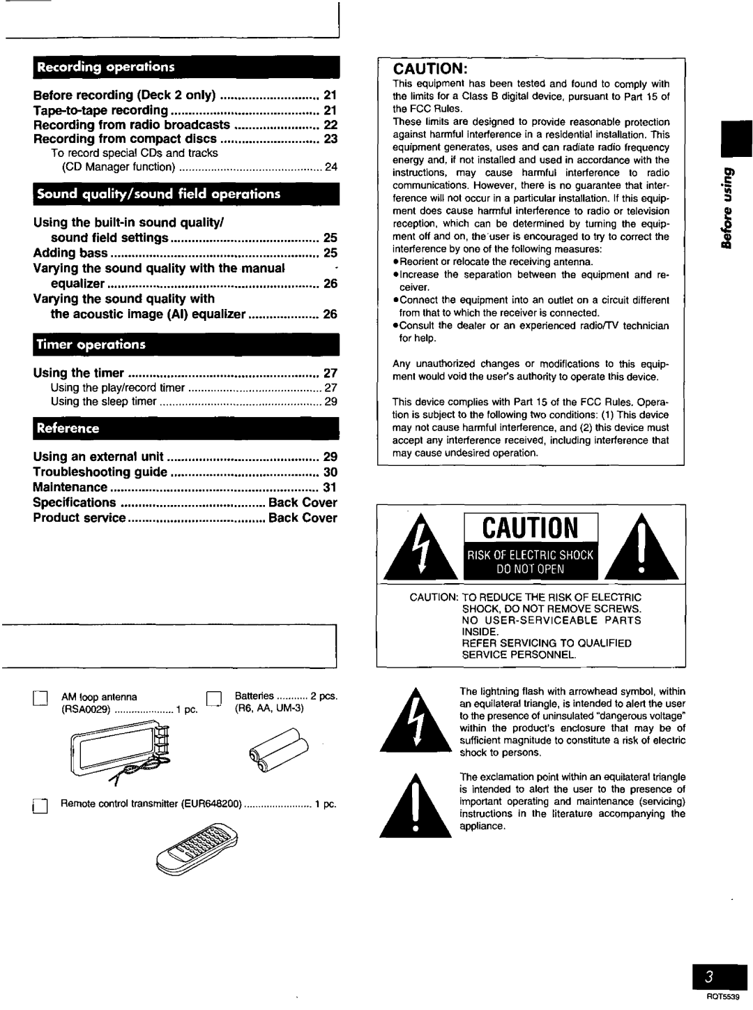 Panasonic SC-AK14 manual 