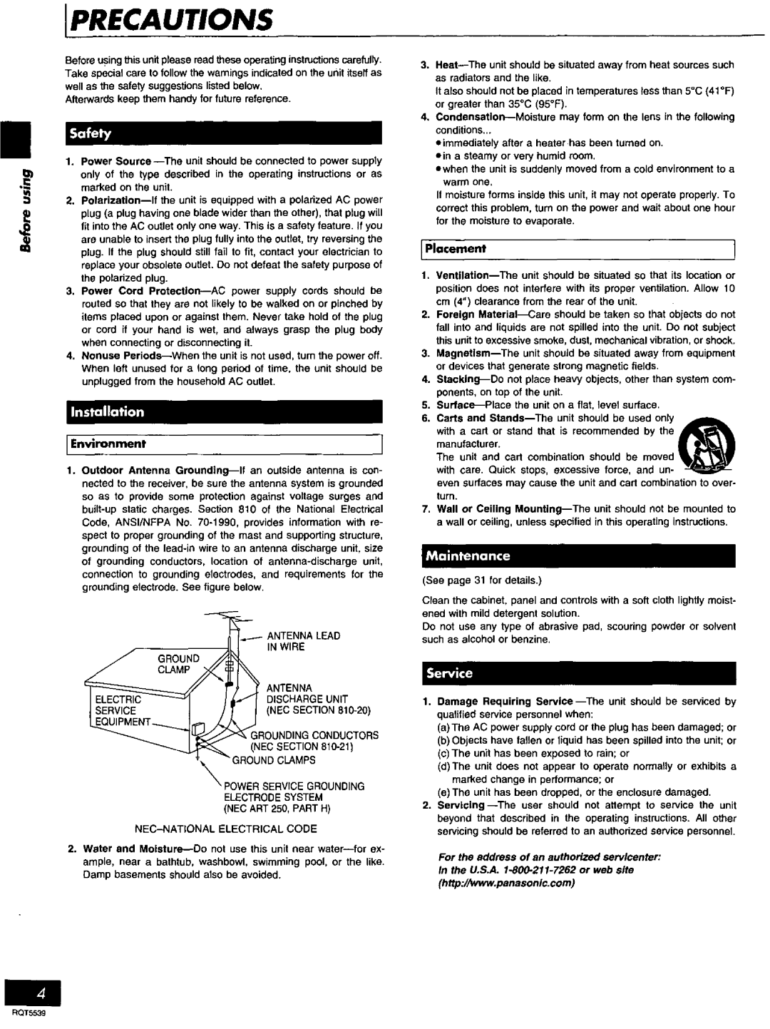 Panasonic SC-AK14 manual 