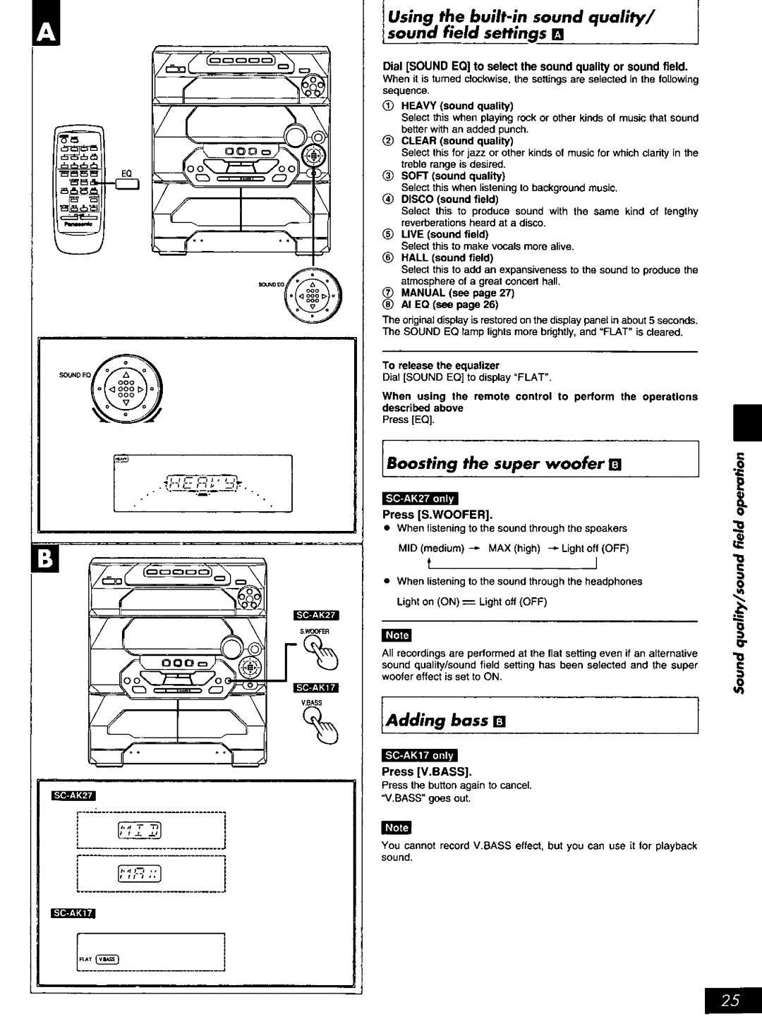 Panasonic SC-AK17, SC-AK27 manual 
