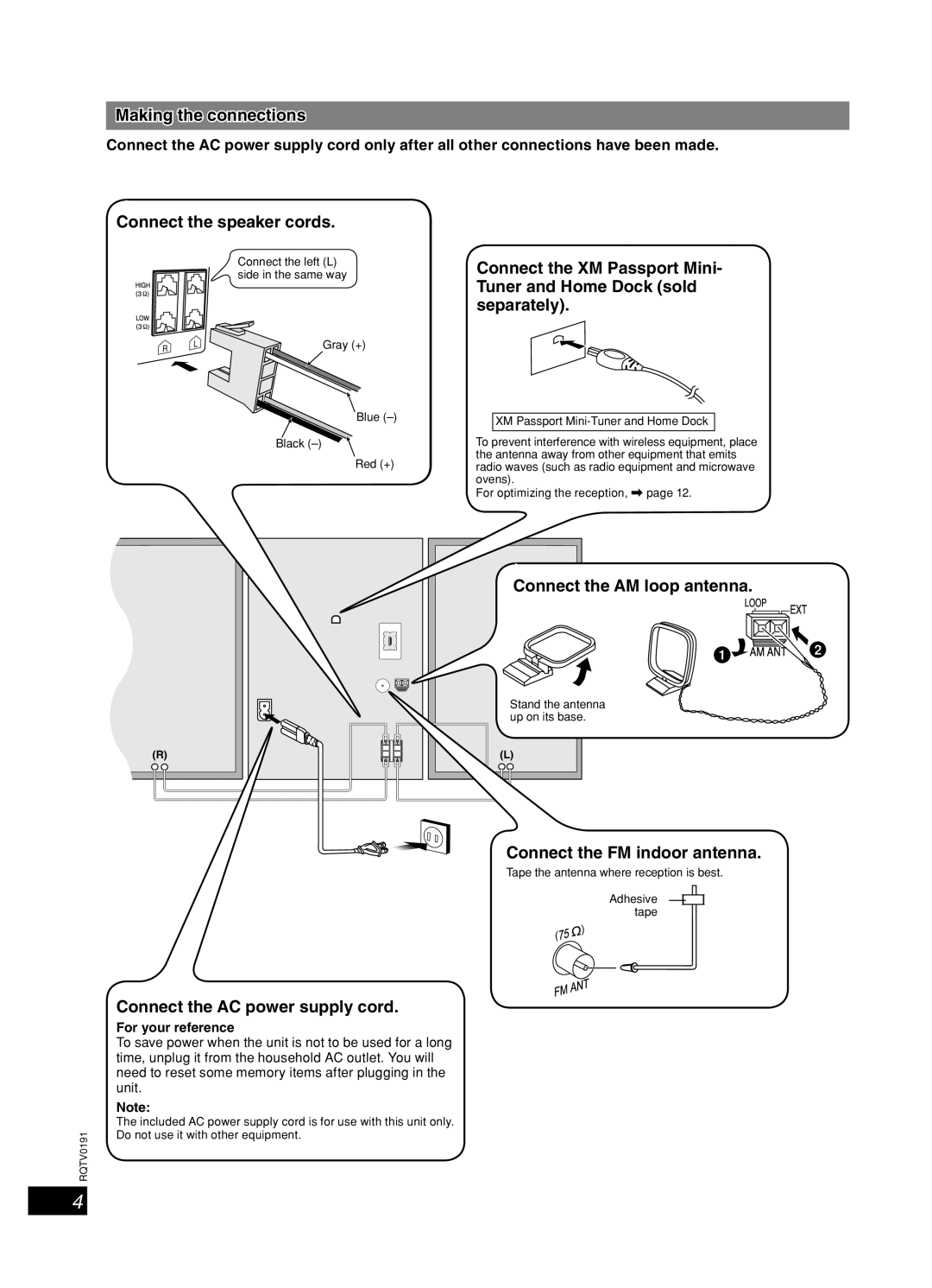 Panasonic SC-AK450 important safety instructions Getting started, English Dansk 