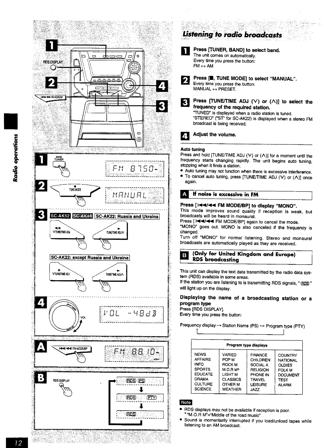 Panasonic SC-AK52 manual 