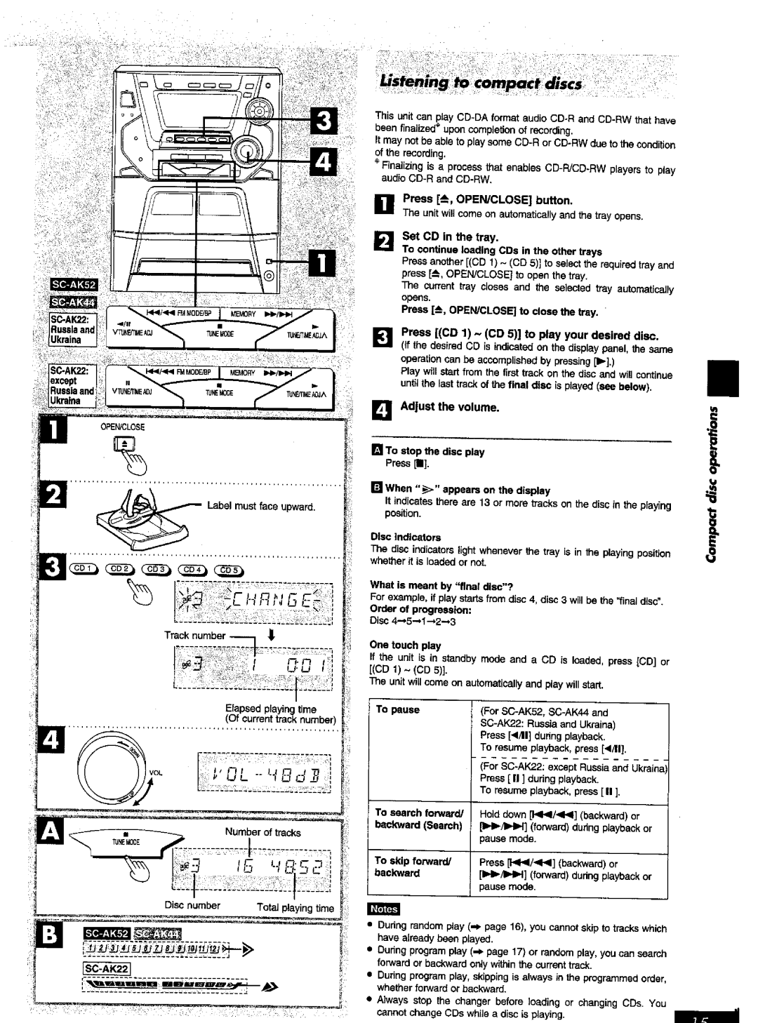 Panasonic SC-AK52 manual 