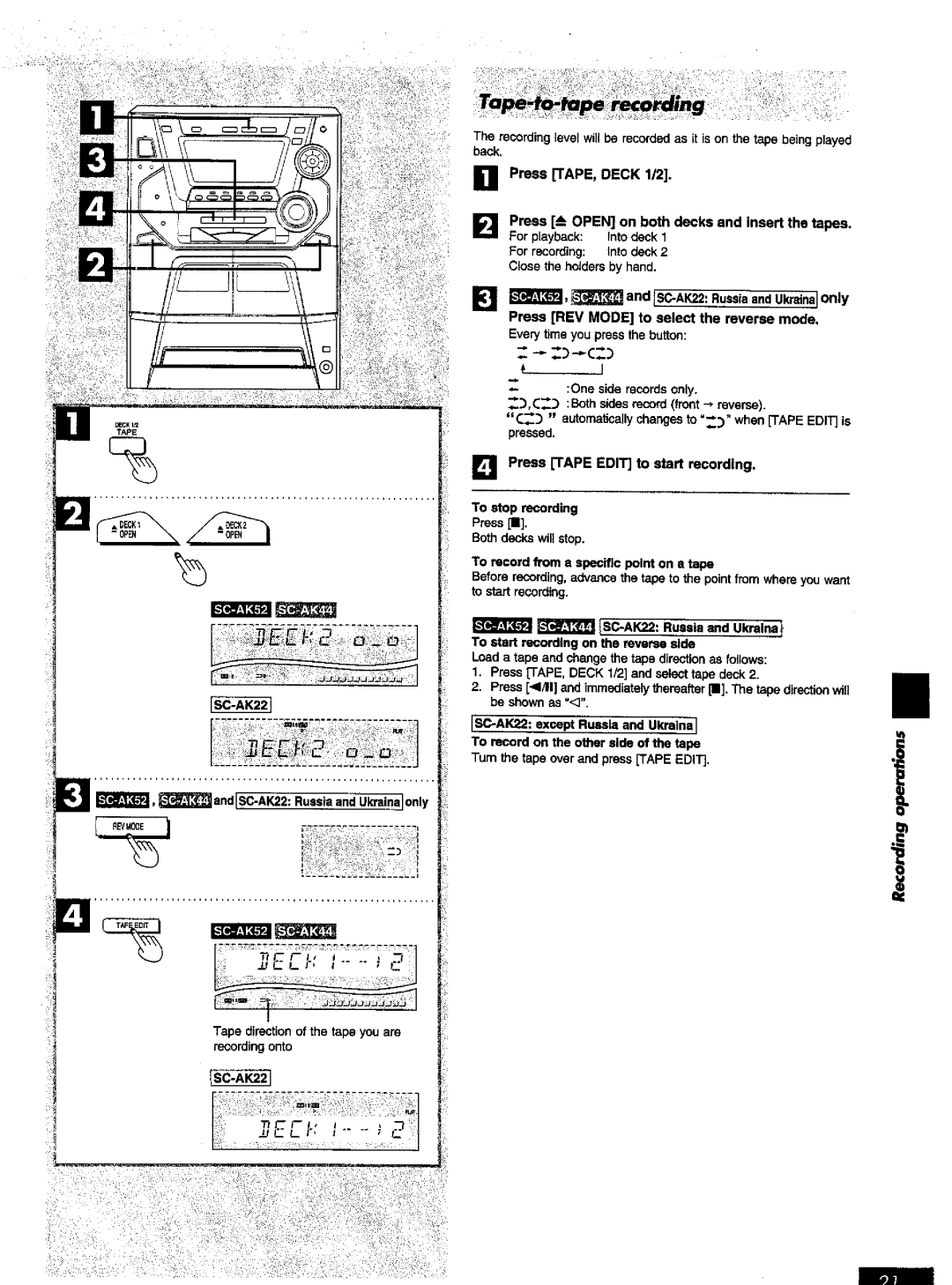 Panasonic SC-AK52 manual 