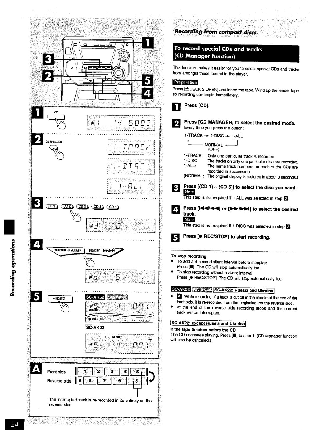 Panasonic SC-AK52 manual 