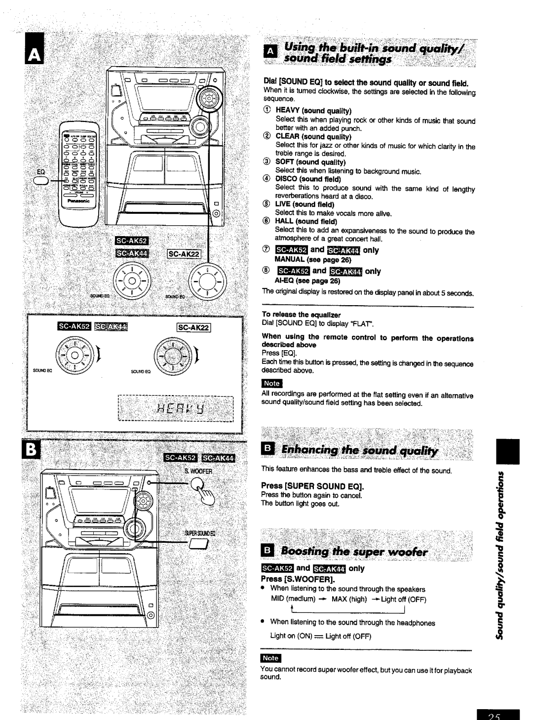 Panasonic SC-AK52 manual 