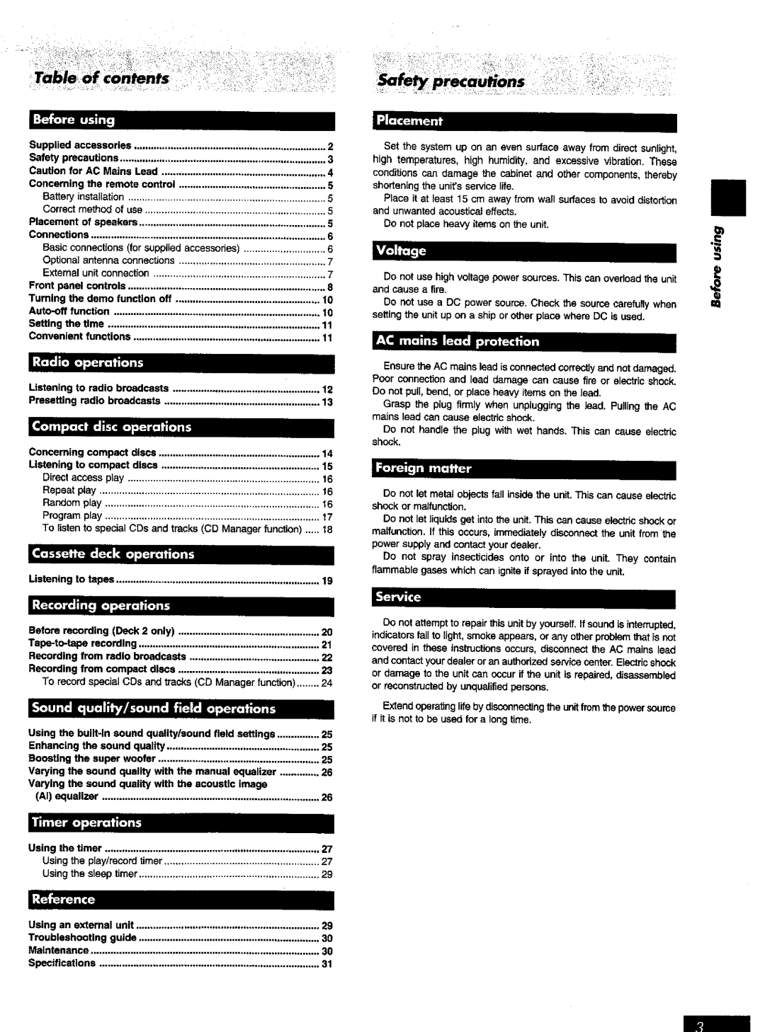 Panasonic SC-AK52 manual 