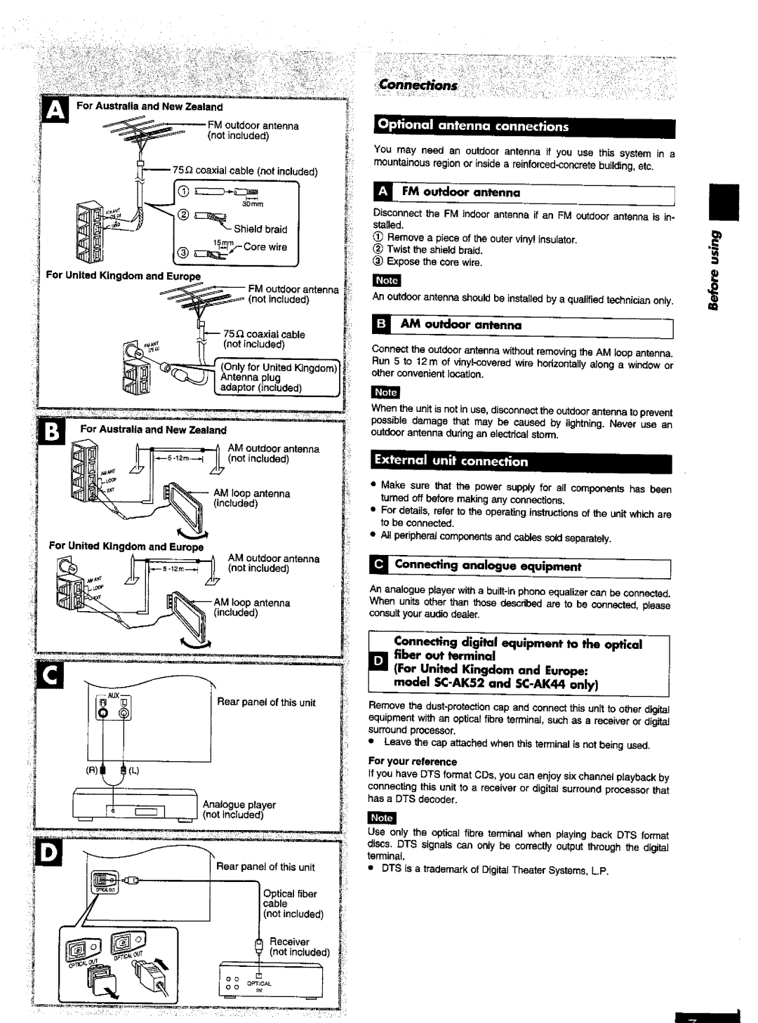 Panasonic SC-AK52 manual 