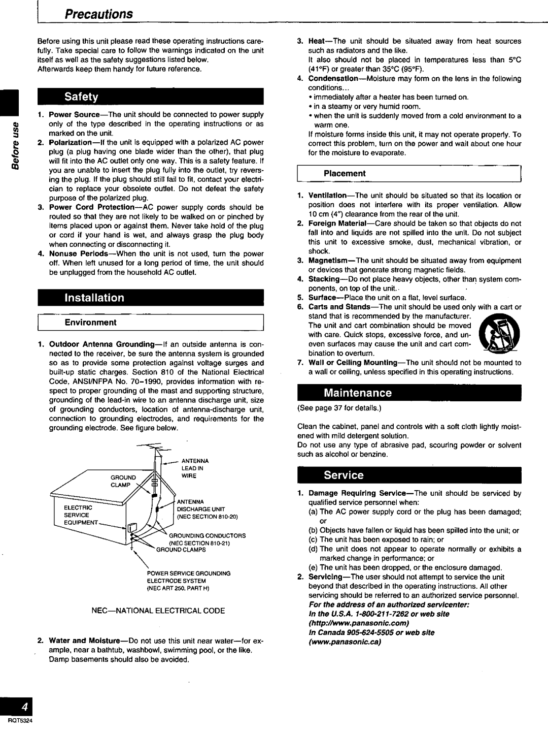 Panasonic SC-AK58 manual 