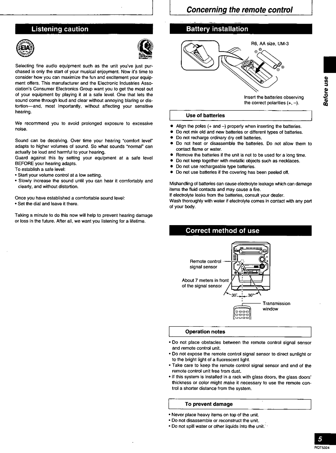 Panasonic SC-AK58 manual 