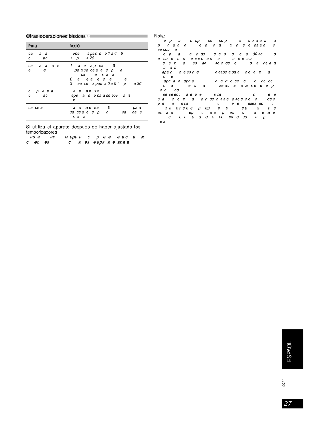 Panasonic SC-AK640 important safety instructions Otras operaciones básicas 