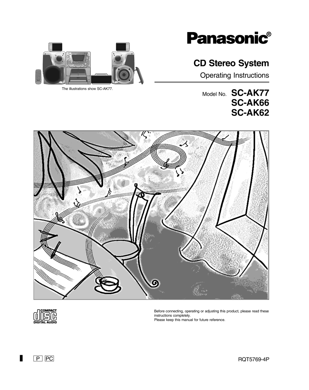 Panasonic SC-AK77 manual SC-AK66 SC-AK62 