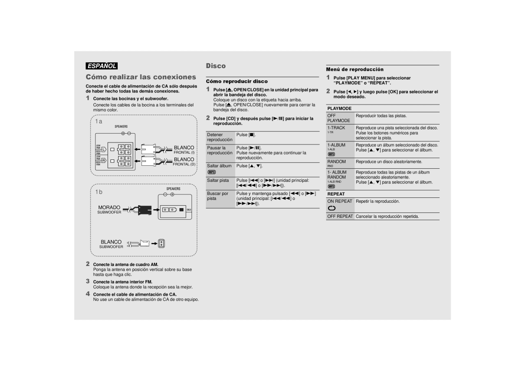 Panasonic SC-AKX73 owner manual Cómo realizar las conexiones, Cómo reproducir disco 