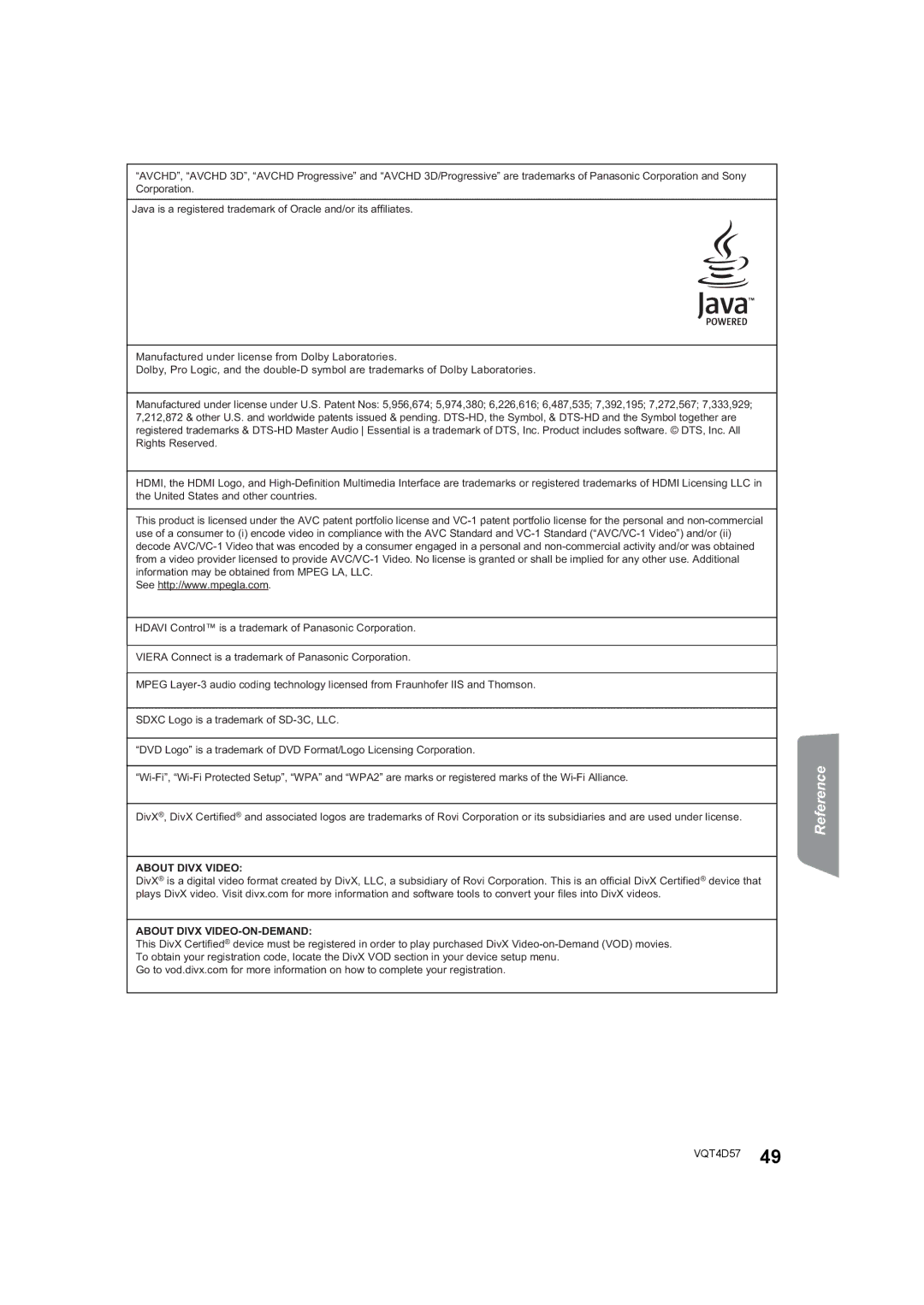 Panasonic SC-BTT190 manual About Divx Video About Divx VIDEO-ON-DEMAND 