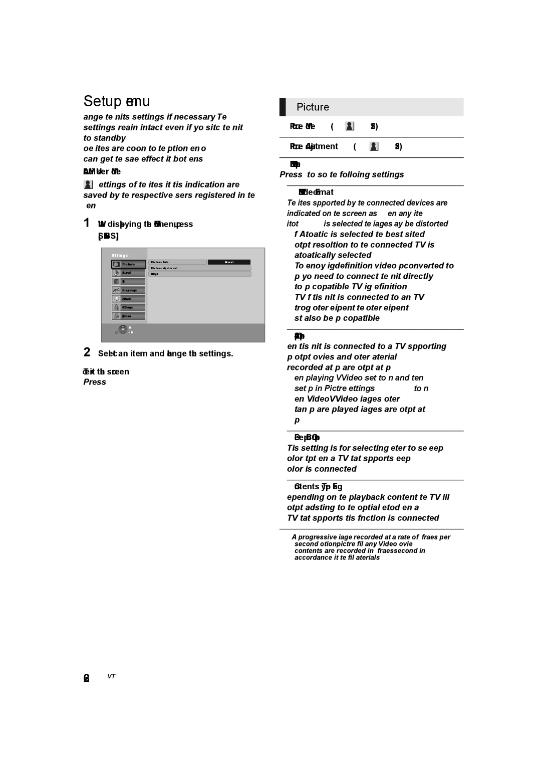 Panasonic SC-BTT105, SC-BTT405, SC-BTT465 owner manual Setup menu, Picture 