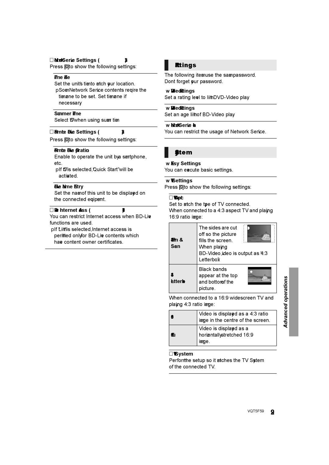 Panasonic SC-BTT105, SC-BTT405, SC-BTT465 owner manual Ratings, System 