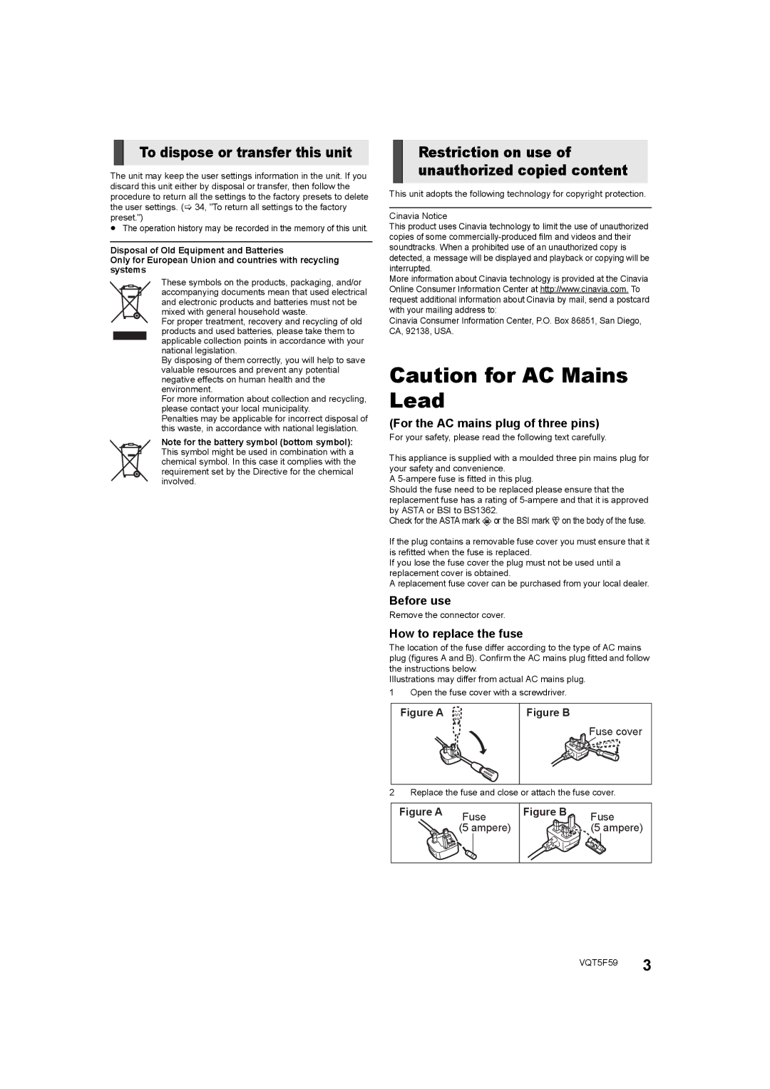 Panasonic SC-BTT405 To dispose or transfer this unit, Restriction on use of unauthorized copied content, Before use 