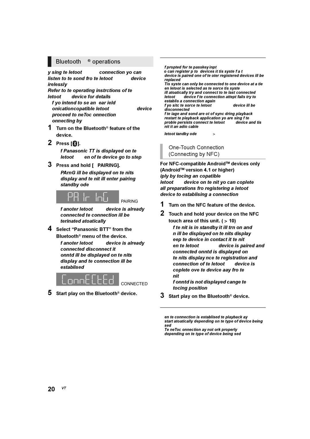 Panasonic SC-BTT405, SC-BTT465 Bluetooth operations, One-Touch Connection Connecting by NFC, Press and hold jPAIRING 