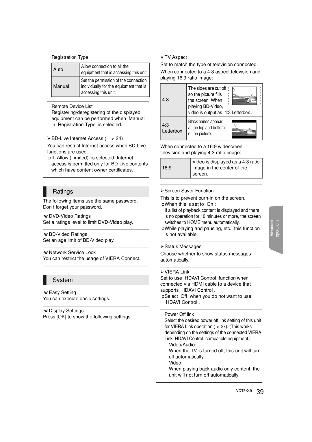 Panasonic SC-BTT490 owner manual Ratings, System 