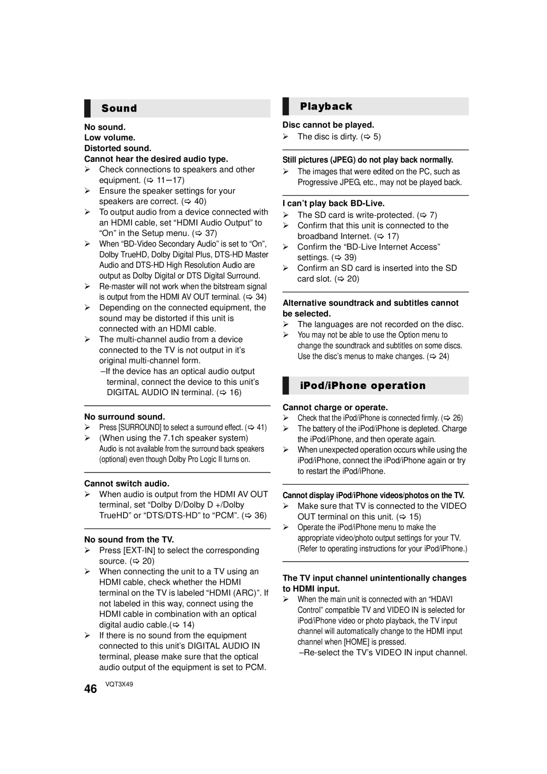 Panasonic SC-BTT490 owner manual Sound, Playback, IPod/iPhone operation 