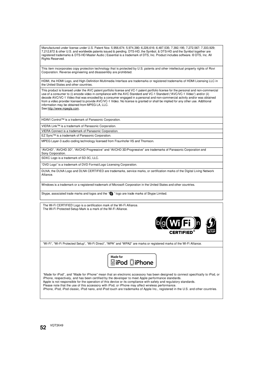 Panasonic SC-BTT490 owner manual 