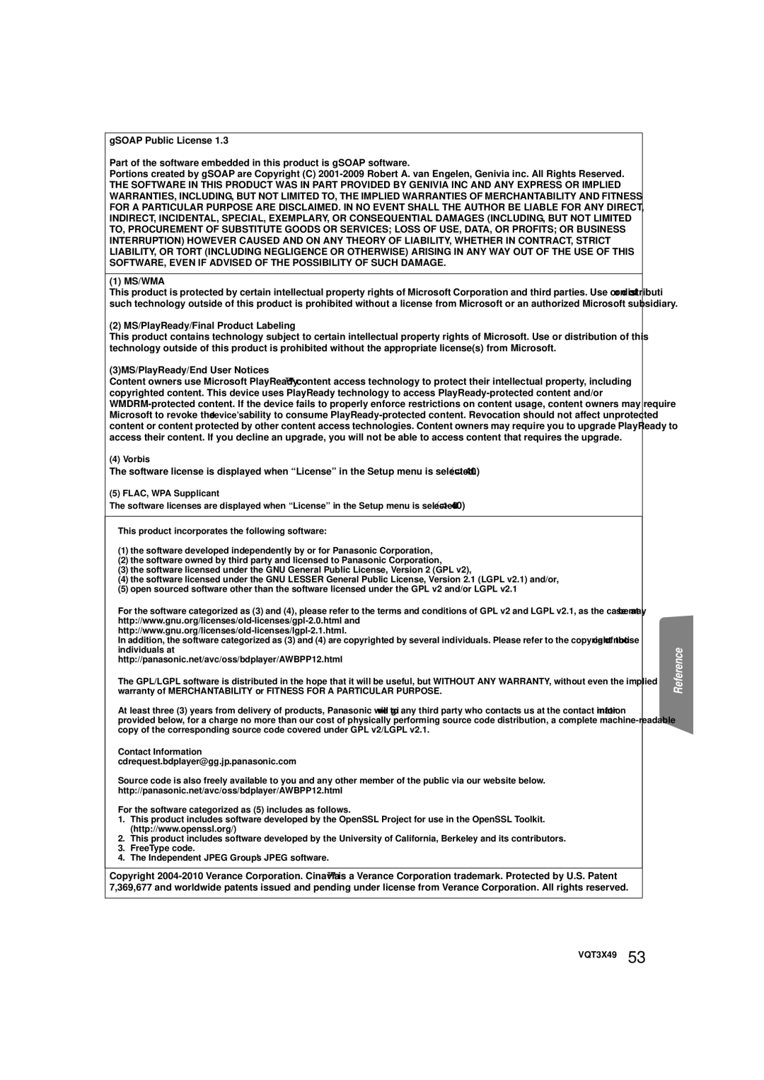 Panasonic SC-BTT490 owner manual Ms/Wma, MS/PlayReady/Final Product Labeling, 3MS/PlayReady/End User Notices 