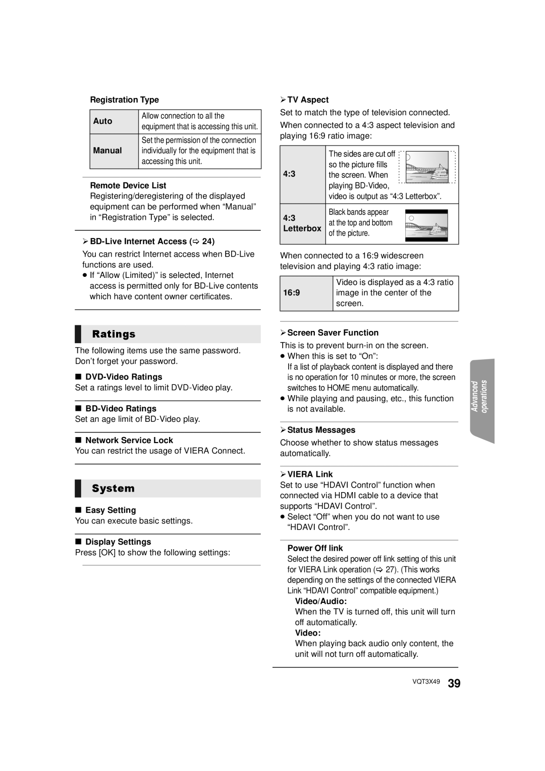 Panasonic SC-BTT490 owner manual Ratings, System 