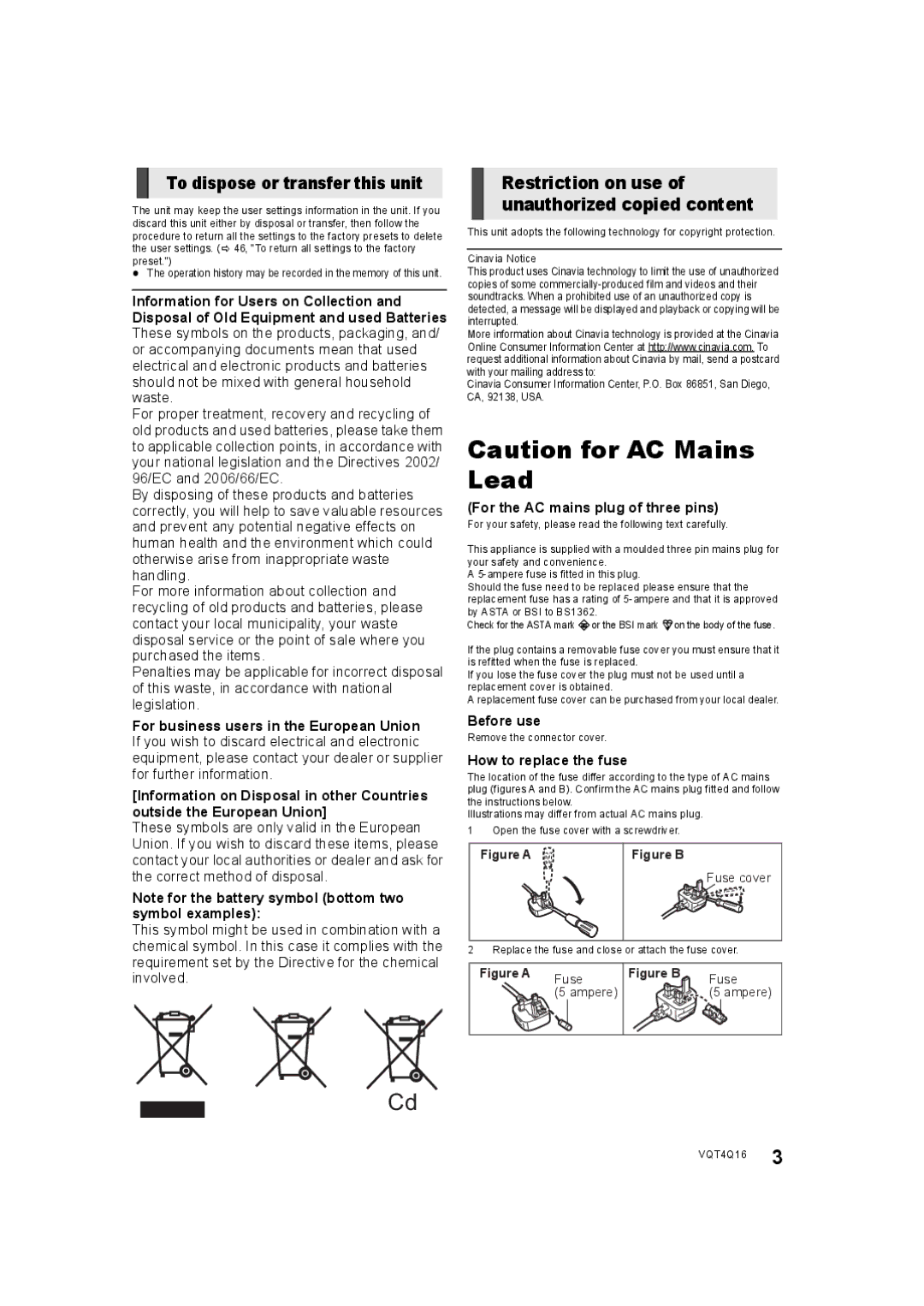 Panasonic SC-BTT560 SC-BTT500 SC-BTT460 SC-BTT400 manual To dispose or transfer this unit 