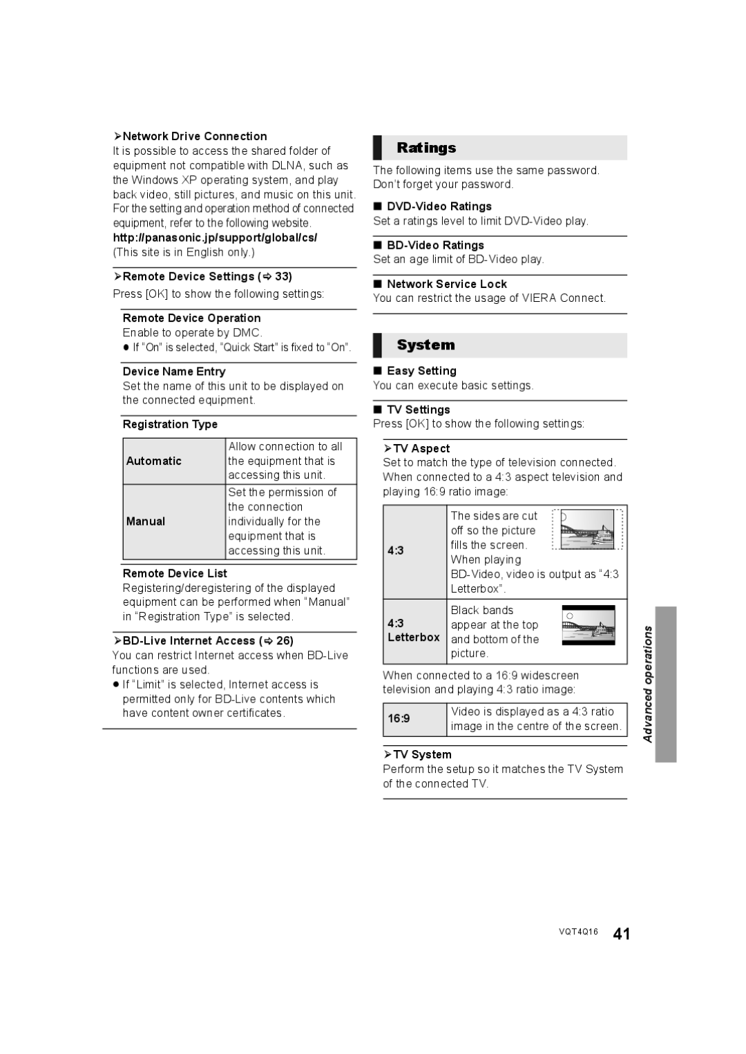 Panasonic SC-BTT560 SC-BTT500 SC-BTT460 SC-BTT400 manual Ratings, System 