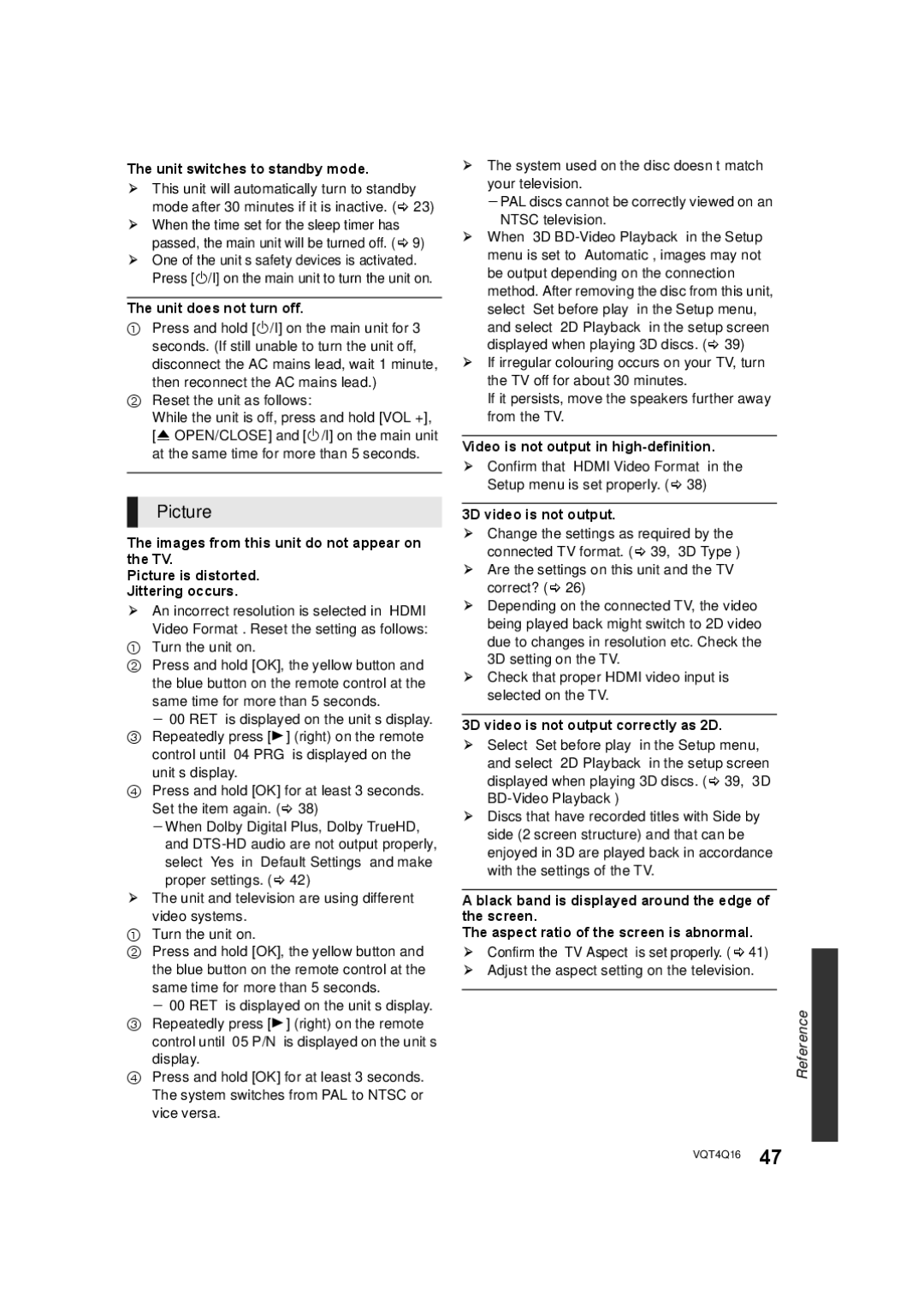 Panasonic SC-BTT560 SC-BTT500 SC-BTT460 SC-BTT400 manual Unit switches to standby mode, Unit does not turn off 