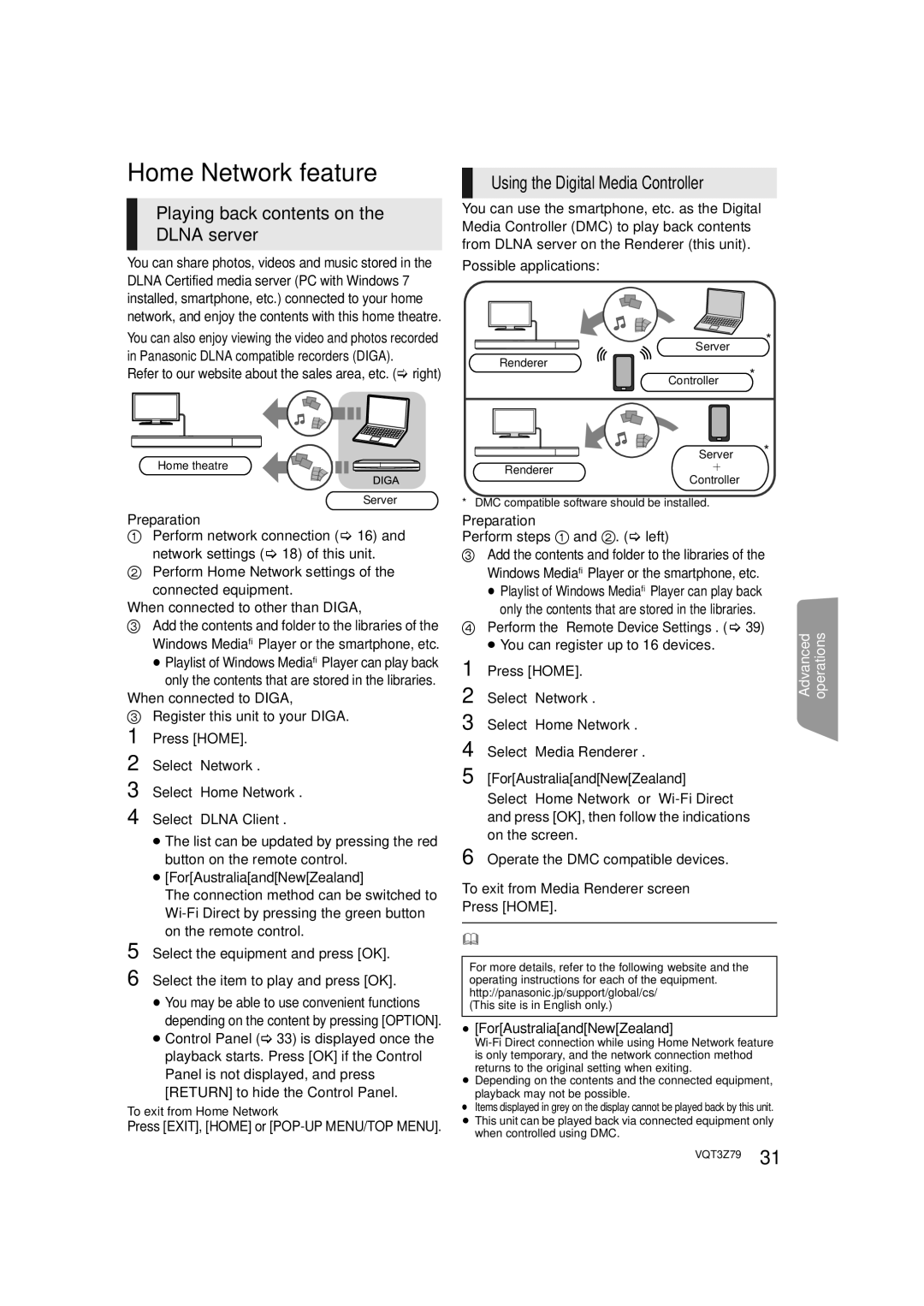 Panasonic SC-BTT490 Home Network feature, Playing back contents on the Dlna server, Using the Digital Media Controller 