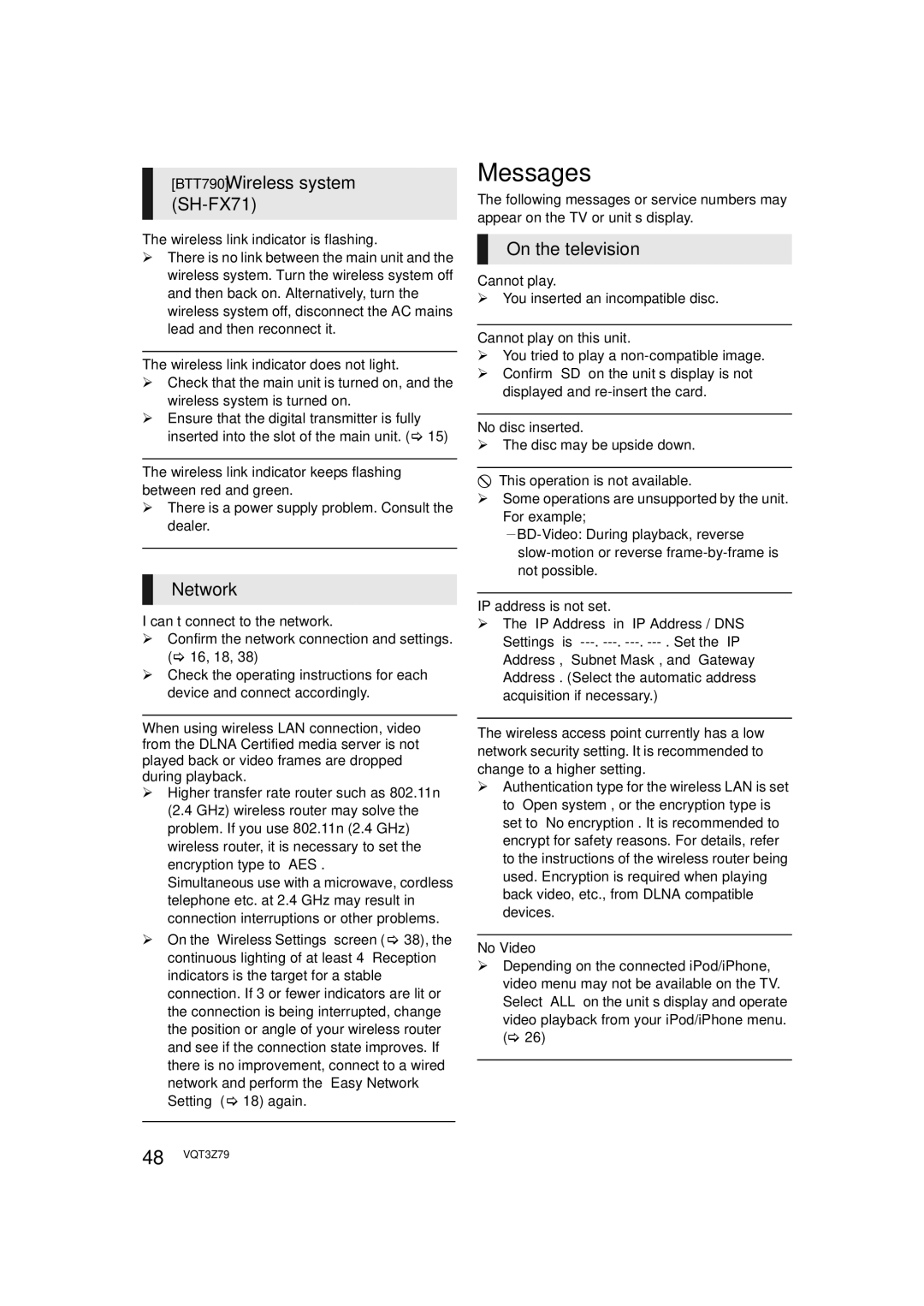 Panasonic SC-BTT583, SC-BTT490, SC-BTT790 operating instructions Messages, On the television 