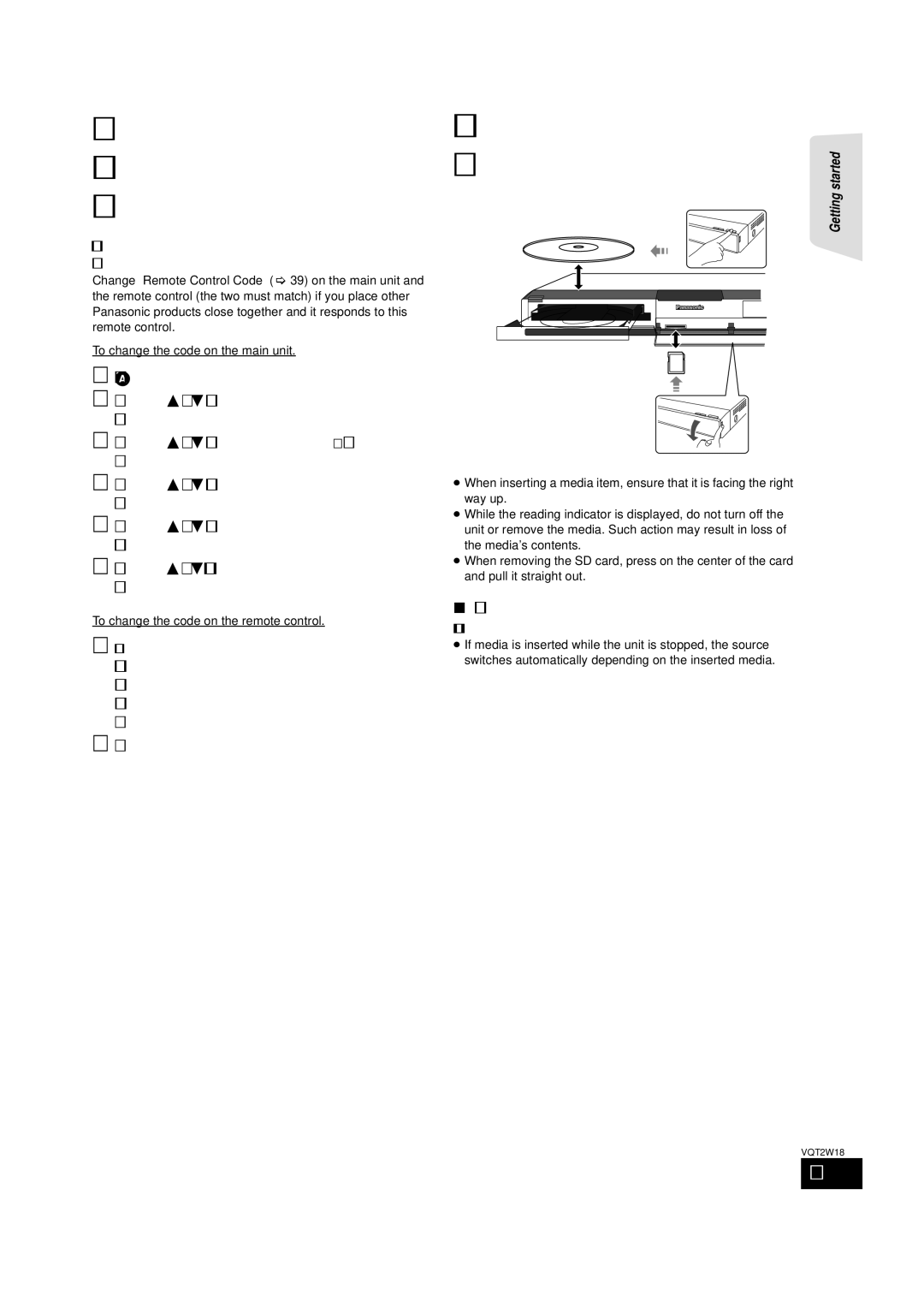 Panasonic SC-BTT750 Reprogramming the remote control, Inserting or removing media, To switch sources, While pressing OK 