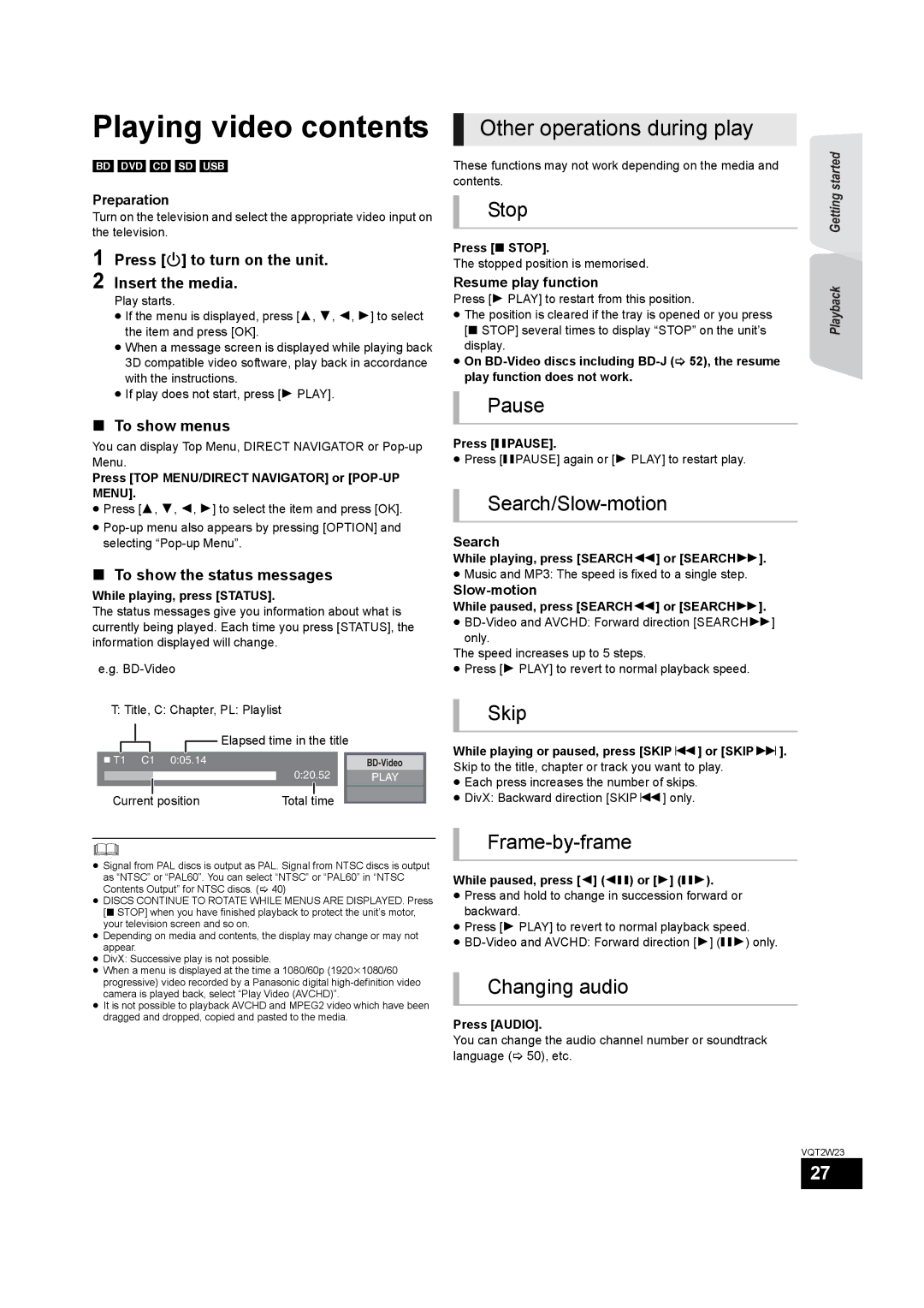 Panasonic SC-BTT350, SC-BTT755 operating instructions Playing video contents 